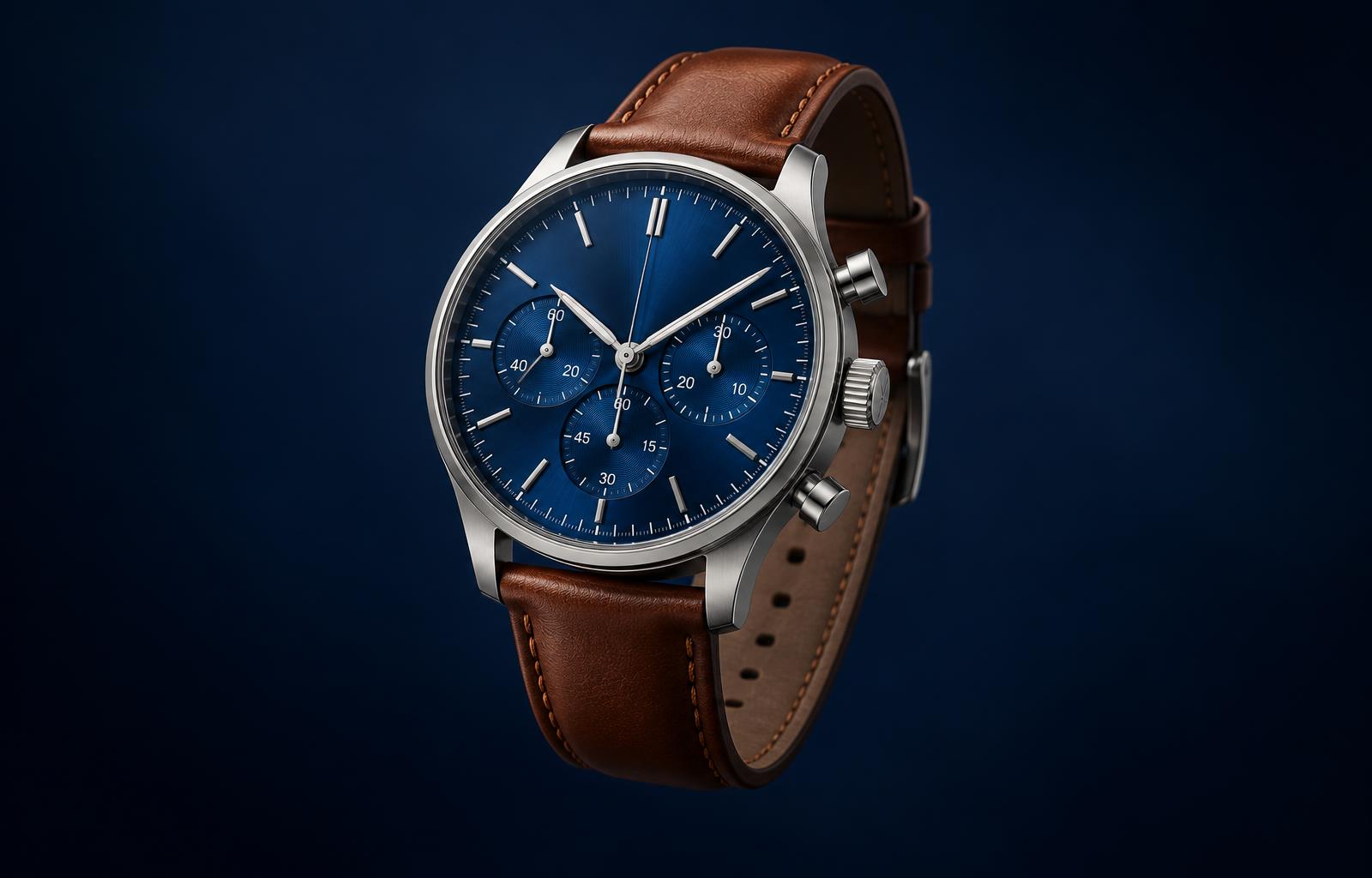 Zegarek chronograf KISK z niebieską tarczą